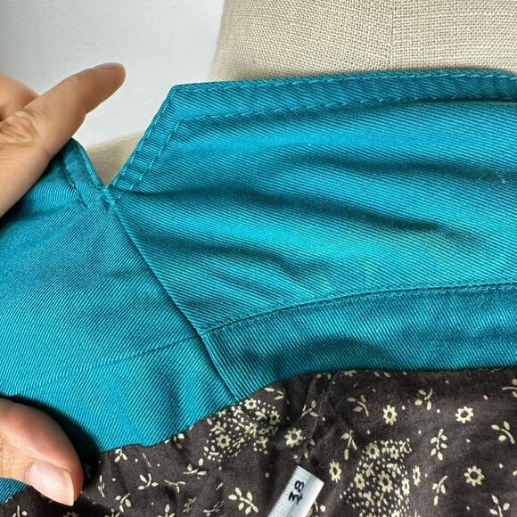 MOSCHINO Cheap and Chic Teal Cropped Short Sleeve Jacket Women's Size 4 - Picture 7 of 14